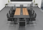 ANJA 280i conference table grey-walnut brown in application example with ten chairs