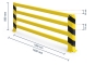 Safety barrier with dimensioning Height 800 mm, total length 1930 mm, length between feet 1690 mm, width of barrier 80 m