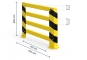 Safety barrier with dimensioning Height 800 mm, total length 930 mm, length between feet 690 mm, width of planks 80 mm, 