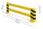 Safety barrier with dimensioning Height 400 mm, total length 1230 mm, length between feet 990 mm, width barrier 80 mm, w