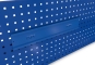 Open fronted storage box set incl. mounting rail 550 mm in detail view mounted on a mounting rail on a perforated rear p