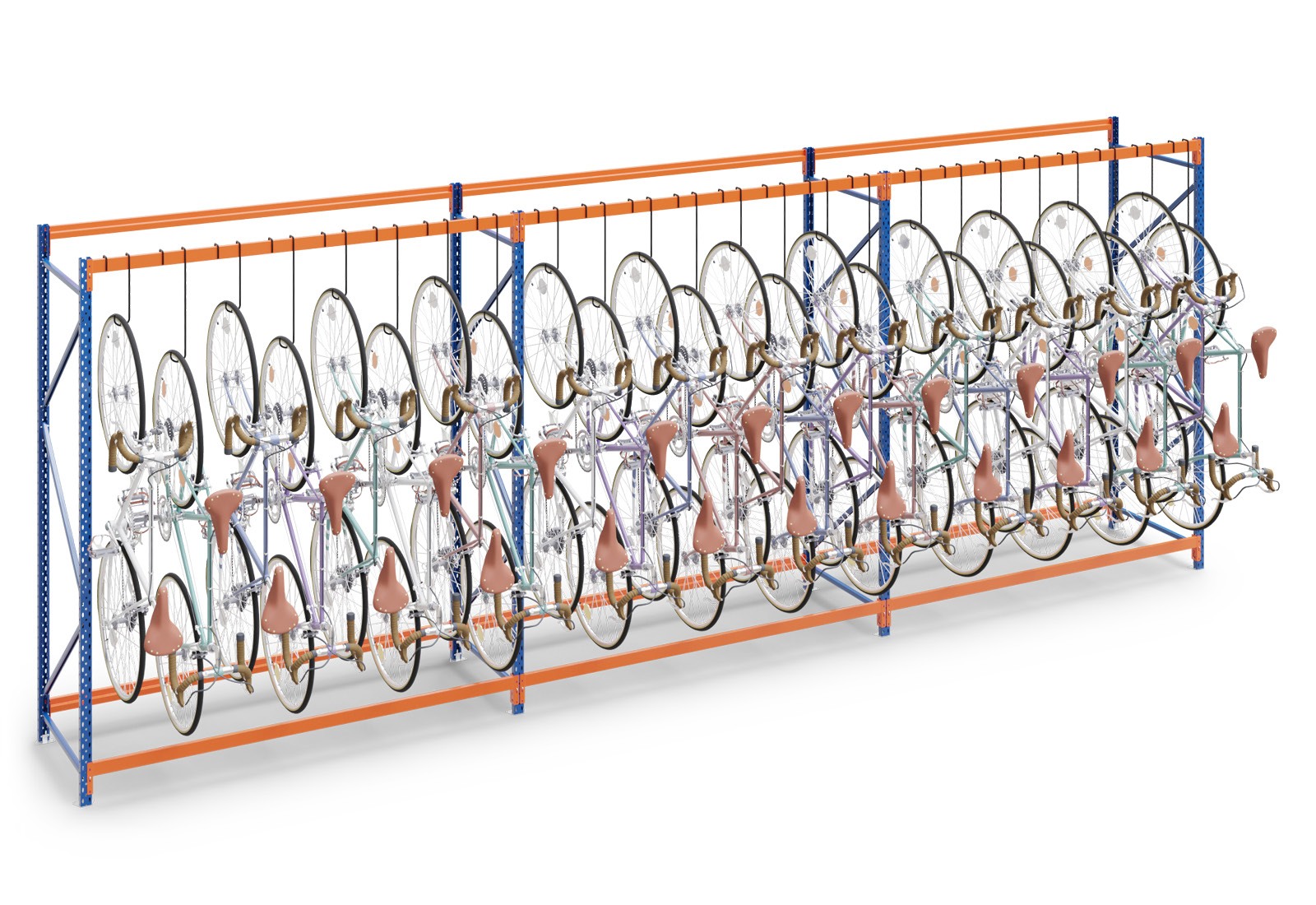 Filzer Bicycle Rack 6,9 m bicycle rack FRR2000 / 80 cm deep / 2,5 m high for 24 bicycles