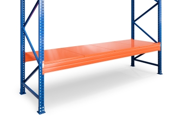 13,2 m pallet racking PR15000 / 110 cm deep / 7,5 m high / 3 levels / rack layer Steel 