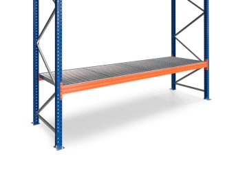 28 m pallet rack PR4500 / 110 cm deep / 6,5 m high / 3 levels / shelf Galvanised mesh 