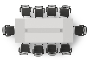 Conference table set ANJA280 in light grey-white + 10 EMMA chairs 