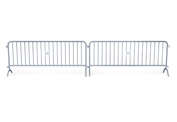 Crowd control barrier, set of 4, 2.500 mm x 600 mm x 1.100 mm, TOPREGAL 