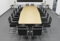 Conference table ELLA480 beige with cable duct + 16 Chairs MARINA 