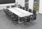 Conference table set ANJA360 in light grey/white + 14 MARINA chairs 