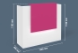 Counter VERA 120 white-pink width 1200 mm, depth 400 mm, height reception shelf 1155 mm, height counter 1100 mm