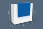 Counter VERA 120 white-blue width 1200 mm, depth 400 mm, height reception shelf 1155 mm, height counter 1100 mm