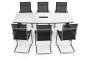 Conference table SOFIA200 White + 6 MARINA chairs 
