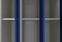 Locker with 3 doors in the detailed view Storage compartment and clothes rail