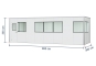 Warehouse office / prefab office PREFAB-24, 8 windows, 1 door (13 wall panels, 8 ceiling panels) 