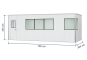 Warehouse office / prefab office PREFAB-21, 6 windows, 1 door (13 wall panels, 7 ceiling panels) 
