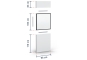 Hall office prefab window panel in individual parts with dimensions Height above window 40 cm, height window 100 cm, hei
