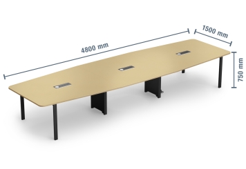 Conference table ELLA480i beige with induction charging station + 16 chairs MARINA 