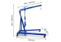 Hydraulic motorised crane MHK2000 with dimensioning, height 1510 - 2100 mm, width 920 mm, depth 1560 mm, length of crane