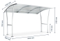 Bicycle shelter without bicycle rack measured
