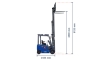 Forklift truck 2500 kg extended with dimensions