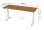 Electrically height-adjustable desk, multiplex top with dimensioning