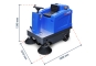 Ride-on sweeper dimensioned