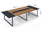 ANJA360 conference table grey-walnut brown with dimensions height 750 mm, width 3600 mm, depth 1500 mm