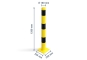 Impact protection bollard 1200 mm high with dimensioning Height 1200 mm, width of sides from base 250 mm, diameter of bo
