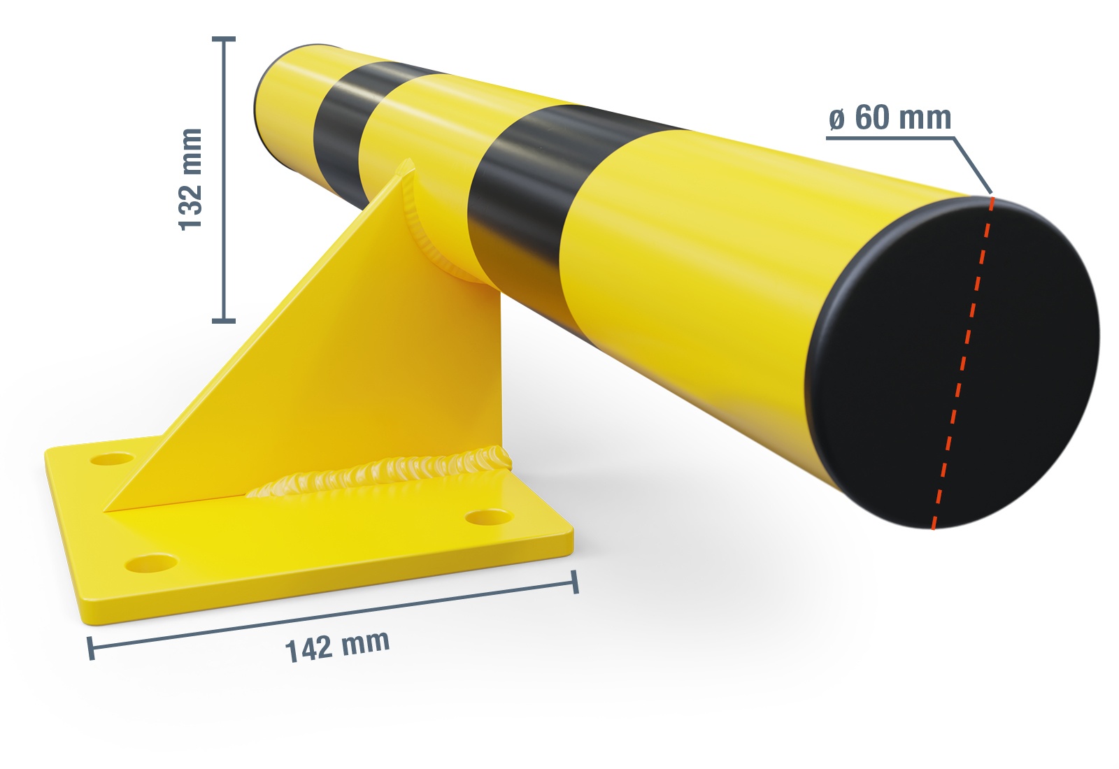 Modular Crash Panel Modular crash protection bar for walls MWS-G500, 500 mm length made of ...