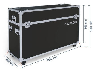 Mobile digital display totem DKS-LED65 incl. transport box, 65 in display, Android 13, Black, 870 mm x 450 mm x 1.555 mm, TecMaschin 