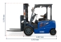 Forklift truck 3500 kg with dimensions