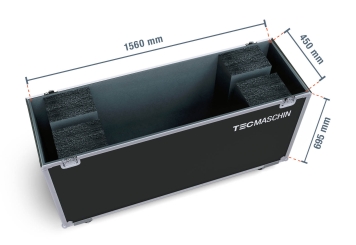 Mobile digital display totem DKS-LED65 incl. transport box, 65 in display, Android 13, Black, 870 mm x 450 mm x 1.555 mm, TecMaschin 