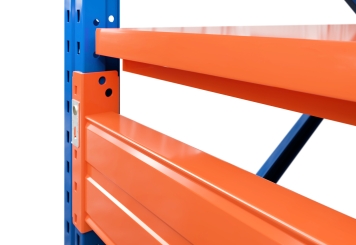 13,2 m pallet racking PR15000 / 110 cm deep / 7,5 m high / 3 levels / rack layer Steel 