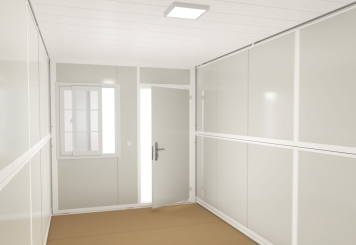 Mobile folding container, office container FALTFIX, B-goods, 2.520 mm x 5.920 mm x 2.650 mm 