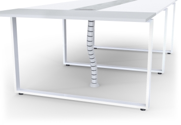 Conference table set ANJA280 in light grey-white + 10 EMMA chairs 