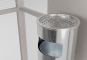 Smoker's shelter with rubbish bin ashtray in the detailed view