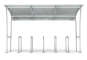 Bicycle shelter frontal