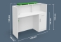 Counter VERA 120 white-green width 1200 mm, depth 400 mm, height of reception shelf 1155 mm, height of counter 1100 mm, 