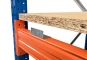 33,6 m pallet racking PR4500 / 80 cm deep / 6 m high / 3 levels / rack layer Wood 