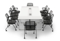 Conference table set ANJA280i in Lightgrey-white with induction charging station + 10 EMMA chairs 