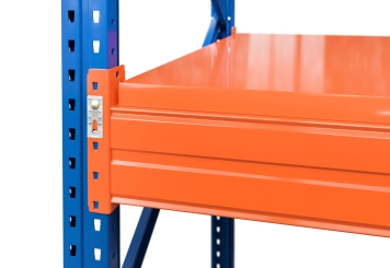 13,2 m pallet racking PR15000 / 110 cm deep / 7,5 m high / 3 levels / rack layer Steel 