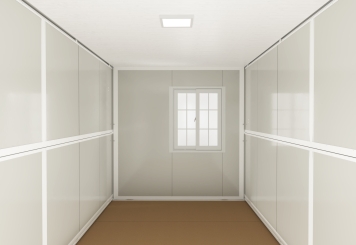 Mobile folding container, office container FALTFIX, B-goods, 2.520 mm x 5.920 mm x 2.650 mm 