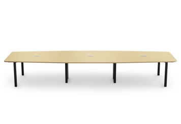 Conference table ELLA480 beige with cable duct for 16–18 people 