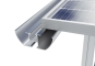 Solar carport rain gutter mounted