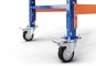 Mobile storage rack upright profile on castors