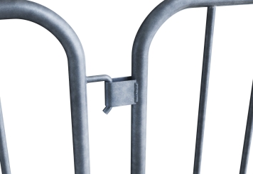 Crowd control barrier, set of 4, 2.500 mm x 600 mm x 1.100 mm, TOPREGAL 