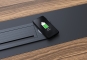 ANJA 280i-360i conference table grey-walnut brown in the detailed view of the induction charging surface in the applicat