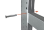 Cantilever racking Fastening of socket pins