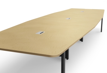 Conference table ELLA480 beige with cable duct for 16–18 people 