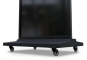 Digital advertising display in black with castors in detail