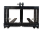 Rear view of pallet fork for PT700 tractor, black steel frame, width 950 mm, height 660 mm